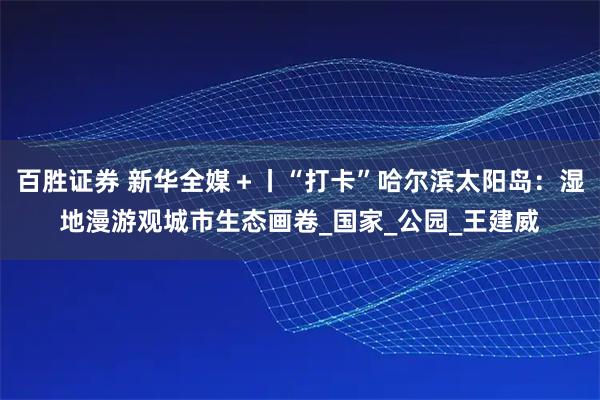 百胜证券 新华全媒＋丨“打卡”哈尔滨太阳岛：湿地漫游观城市生态画卷_国家_公园_王建威
