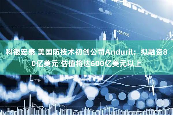 科银宏泰 美国防技术初创公司Anduril：拟融资80亿美元 估值将达600亿美元以上